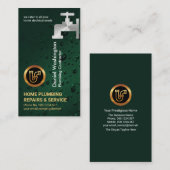 Carte De Visite L'Eau Abandonne La Plomberie D'Argent Faucet (Devant / Derrière)