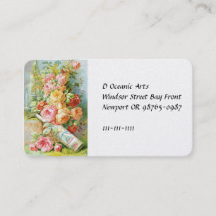 Carte De Visite L'eau Cologne de la Floride avec des roses de chou