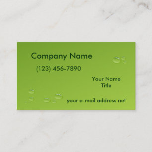 Carte De Visite L'eau moderne tombe Vert clair