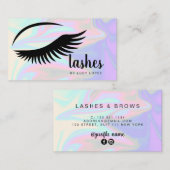 Carte De Visite Léchages holographiques modernes et élégants (Devant / Derrière)