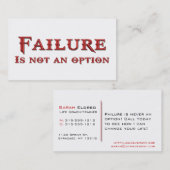 Carte De Visite L'échec d'entraîneur de la vie n'est pas des (Devant / Derrière)