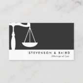 Carte De Visite L'échelle de justice des avocats moderne noir et b (Devant)