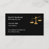 Carte De Visite L'Échelle D'Or De La Justice De L'Avocat Classique (Dos)