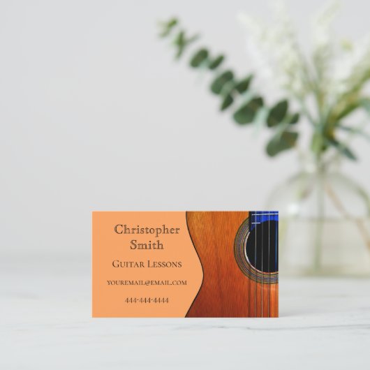 Carte De Visite Leçons Abstraites de guitare acoustique (Debout devant)