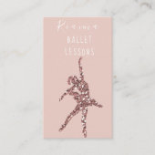 Carte De Visite Leçons Blush & Gold Ballet Enseignant Médias socia (Devant)