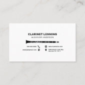 Carte De Visite Leçons Clarinet (Dos)