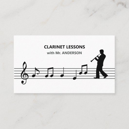 Carte De Visite Leçons Clarinet (Devant)