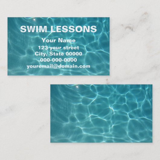 Carte De Visite Leçons de bain (Devant / Derrière)