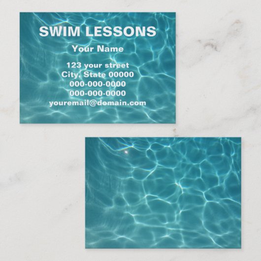 Carte De Visite Leçons de bain (Devant / Derrière)