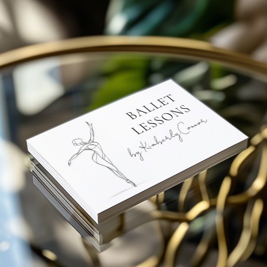 Carte De Visite Leçons de ballet Un trait de trait Ballerina