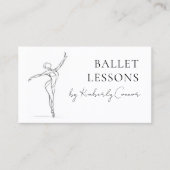 Carte De Visite Leçons de ballet Un trait de trait Ballerina (Devant)