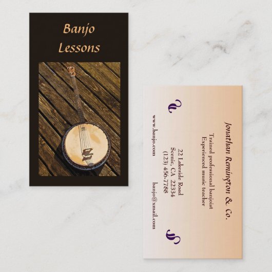 Carte De Visite Leçons de banjo (Devant / Derrière)