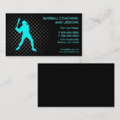 Carte De Visite Leçons de base-ball donnant des leçons (Devant / Derrière)
