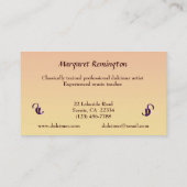 Carte De Visite Leçons de dulcimer (Dos)