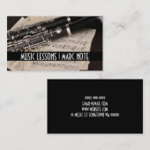 Carte De Visite Leçons de flûte Instruments de musique instructeur (Devant / Derrière)
