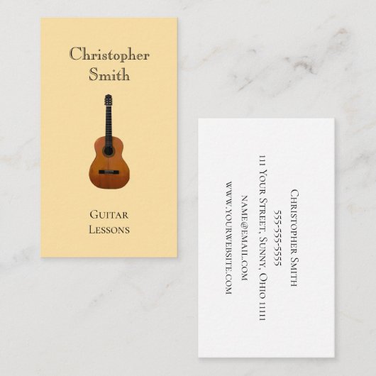 Carte De Visite Leçons de guitare aux instruments de musique Ensei (Devant / Derrière)