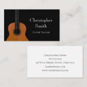 Carte De Visite Leçons de guitare aux instruments de musique Noir (Devant / Derrière)