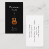 Carte De Visite Leçons de guitare aux instruments de musique Noir  (Devant / Derrière)