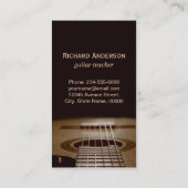 Carte De Visite Leçons de guitare - classique élégante photo de gu (Dos)