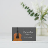 Carte De Visite Leçons de guitare musicale gris simple (Debout devant)
