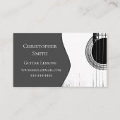 Carte De Visite Leçons de guitare musicale QR Code gris moderne (Devant)