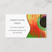 Carte De Visite Leçons de guitare musicale Red Green (Devant)