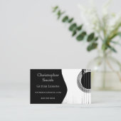 Carte De Visite Leçons de guitare Noir et blanc Abstrait (Debout devant)