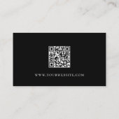Carte De Visite Leçons de guitare QR Code musique noir blanc (Dos)