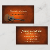 Carte De Visite Leçons de guitare Ventes de guitare (Devant / Derrière)