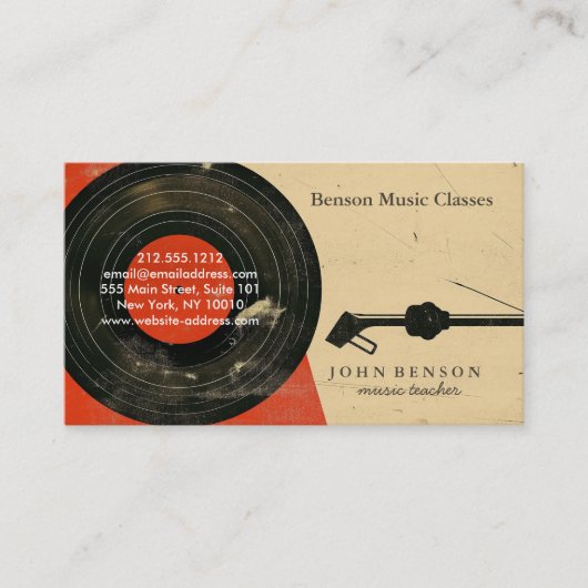 Carte De Visite Leçons de musique chic moderne (Devant)