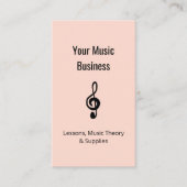 Carte De Visite Leçons de musique Code QR Treble Clef Rose Gold (Devant)