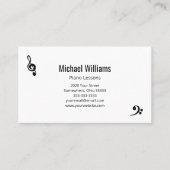 Carte De Visite Leçons de musique de piano Cours de basse de basse (Devant)