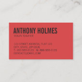 Carte De Visite Leçons de musique de professeur de violon (Dos)