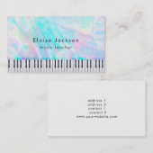 Carte De Visite leçons de musique pianiste aux couleurs pastel (Devant / Derrière)