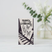 Carte De Visite Leçons de piano moderne avec papillons (Debout devant)