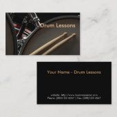 Carte de visite : Leçons de tambour (Devant / Derrière)