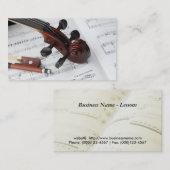 Carte de visite : Leçons de violon (Devant / Derrière)