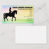 Carte De Visite Leçons d'équitation des Écuries de cavalier anglai (Devant / Derrière)