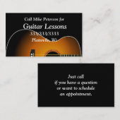 Carte De Visite Leçons simples de base de guitare (Devant / Derrière)