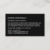 Carte De Visite Lecteur de dessin, plombier, plomberie (Dos)