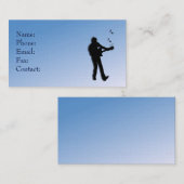 Carte De Visite Lecteur de guitare bleu (Devant / Derrière)