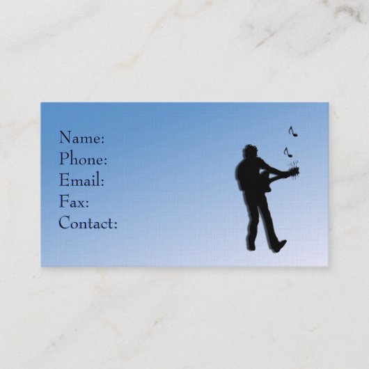 Carte De Visite Lecteur de guitare bleu (Devant)