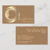 Carte De Visite Lecteur de Tarot Brown Stars Lune Soleil Céleste (Devant / Derrière)