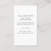 Carte De Visite Lecteur de Tarot Mystique moderne Chic Noir & Blan (Dos)