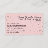 Carte De Visite Lecteur de Tarot rose Stars Lune Soleil Céleste (Dos)