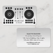 Carte De Visite Lecteur DJ Black et Silver White Tourne-disque (Devant / Derrière)