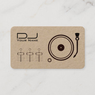 Carte De Visite Lecteur DJ professionnel moderne ligne noire kraft