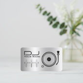 Carte De Visite Lecteur DJ professionnel moderne métallique (Debout devant)