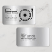 Carte De Visite Lecteur DJ professionnel moderne métallique (Devant / Derrière)