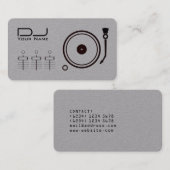 Carte De Visite Lecteur DJ professionnel moderne noir ligne gris (Devant / Derrière)